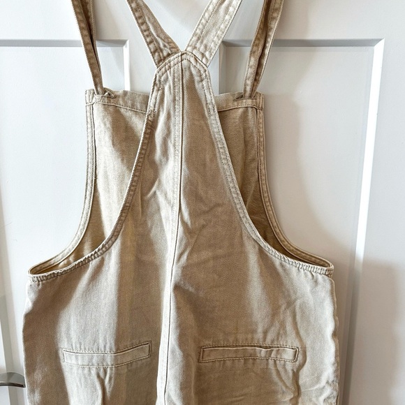 Beige Women's Overalls - Casual Wide-Leg Jeans - Picture 5 of 6